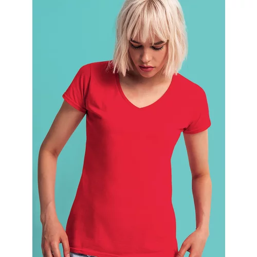 Fruit Of The Loom Iconic Vneck Women's Red T-shirt