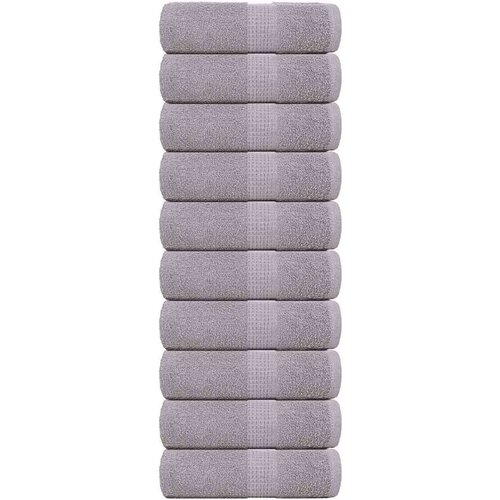 VidaXL Ručnici za pranje 10 kom sivi 30 x 30 cm 360 gsm 100 % pamuk Slike