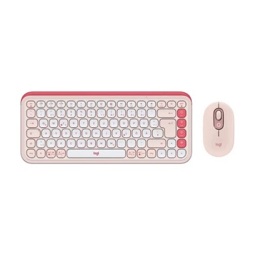 Logitech set bežična tastatura i mi&amp;scaron; pop icon combo us, engleski (us, roze Slike