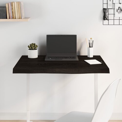 VidaXL Stolna ploča tamnosmeđa 100x40x2 cm obrađena masivna hrastovina Slike
