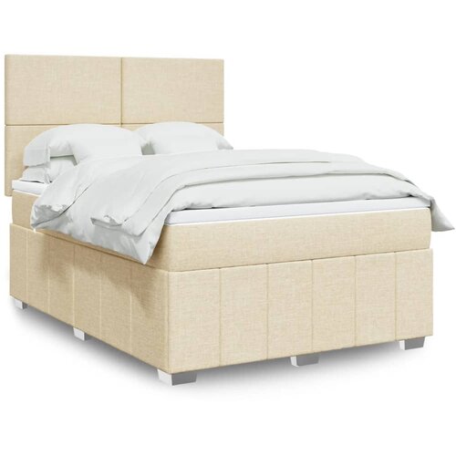  Krevet s oprugama i madracem krem 160x200 cm od tkanine Cijene