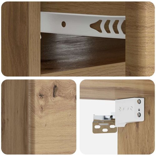  Noćni ormarić za montažu na zid s ladicama 2 pcs Hrast artisan Slike