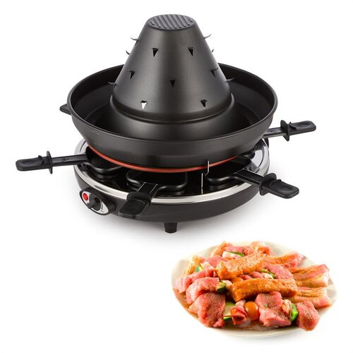 Klarstein Taste Volcano, tatarski roštilj, raclettegrill, 1500 W, 6 osoba, crni Cijene