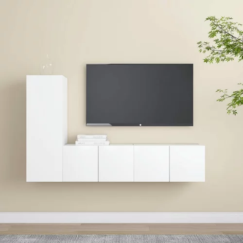vidaXL Komplet TV omaric 3-delni bela iverna plošča, (20913406)