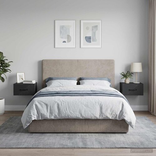  Noćni ormarić za montažu na zid 2 pcs Crna 34,5 x 33 x 20 cm Slike