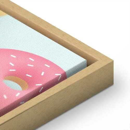  Slika - Pastel Donuts (1 Part) Vertical 60x90 U prirodnom drvenom okviru Slike