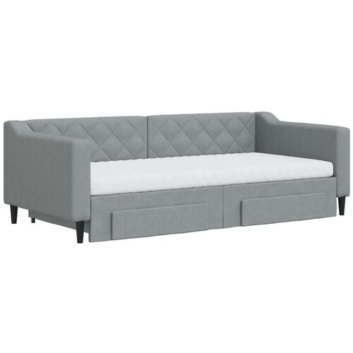 vidaXL Dnevni krevet na razvlačenje svjetlosivi 90 x 190 cm od tkanine Cene