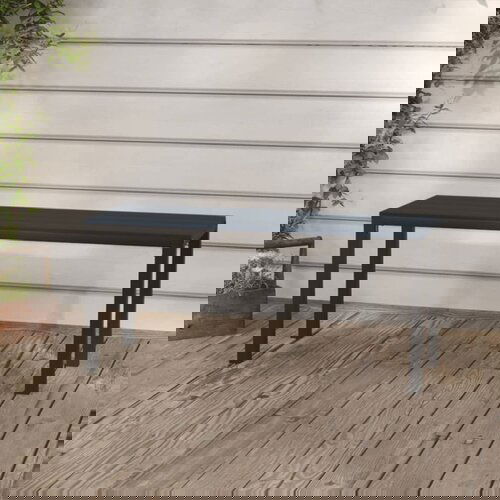 The Living Store Vrtna klop 110 cm jeklo in WPC črna - Vrtna Klop, (21479061) Cene