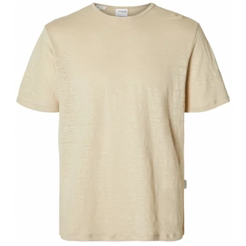 Selected T-Shirt Bet Linen - Oatmeal Bež