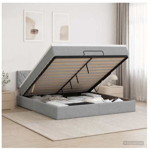  Krevet od pjene s madracem i LED-om Svjetlosiva 140 x 190 cm - Svjetlosiva 140 x 190 cm Dizajn s rombovima Cijene