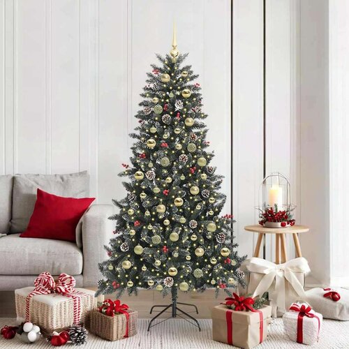 vidaXL Umestno božično drevo med 300 LED Zelena 99 x 99 x 180 cm Cene