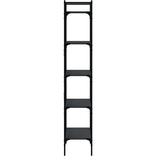 VidaXL Knjižna omara 5-nadstropna črna 56x31,5x174 cm inženirski les Slike