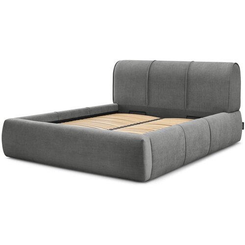 Bobochic Paris Sivi tapecirani bračni krevet s prostorom za odlaganje s podnicom 160x200 cm Vernon &amp;ndash; Slike