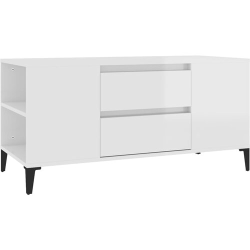 Maison Chic TV omarica - TV stojalo - Televizijska omarica visok sijaj bela 102x44,5x50 cm inženirski les, (21700485) Slike