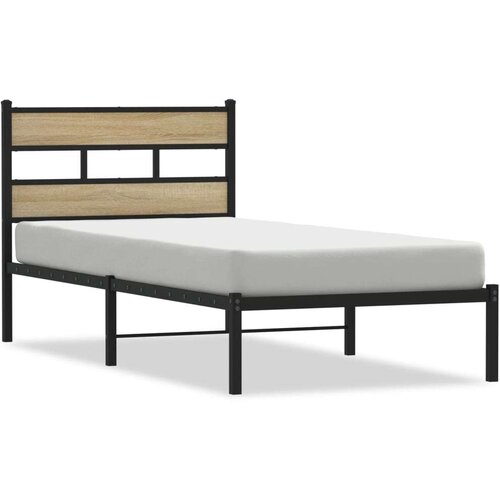 vidaXL Metalni okvir kreveta bez madraca boja hrasta sonome 90x190 cm Cijene