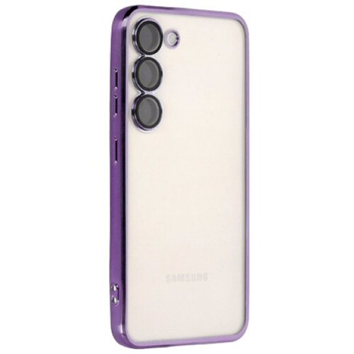  silikonska futrola sa niklovanim obodom za samsung S916 galaxy S23 plus ljubicasta Slike