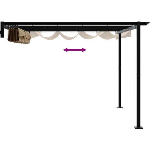 vidaXL Zidna lestenica Taupe 3 x 3 m Jeklo Cene