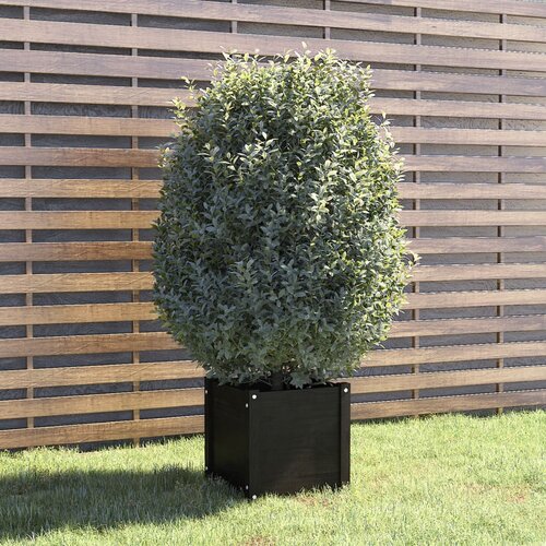 vidaXL Vrtna sadilica crna 40 x 40 x 40 cm od masivne borovine Cijene
