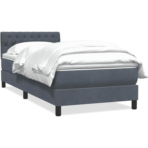 VidaXL Box spring krevet s madracem tamnosivi 90x220 cm bar&amp;scaron;unasti Slike