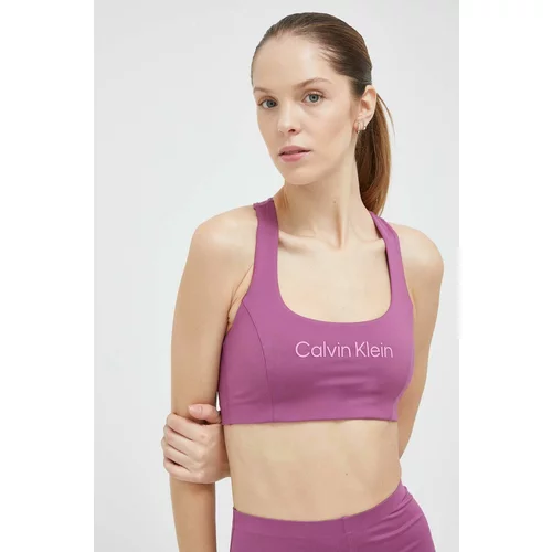 Calvin Klein Športni modrček Essentials vijolična barva