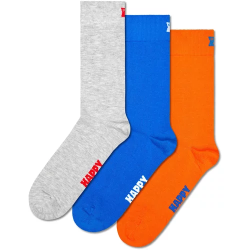 Happy Socks Čarape kraljevsko plava / siva melange / narančasta / bijela