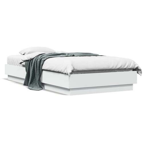VidaXL Posteljni okvir bel 90x190 cm inženirski les Slike