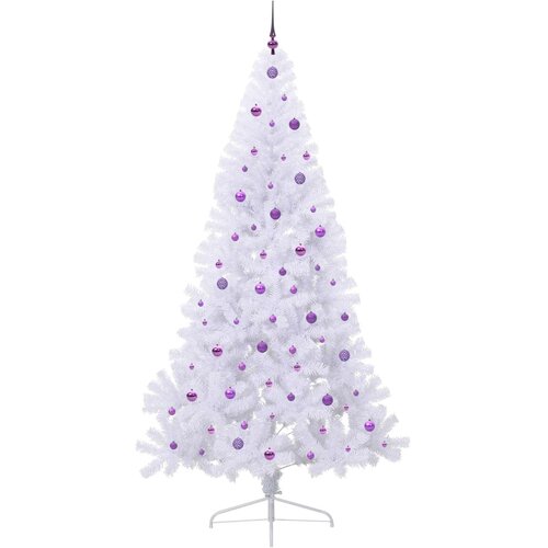  Umjetno božićno drvce Bijela 240 cm PVC i čelik Slike