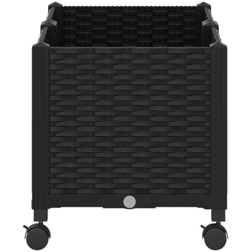  Vrtni saksija s kotačima Crna 80 x 40 x 44 cm PP - Crna 80 x 40 x 38 cm s kotačima Slike