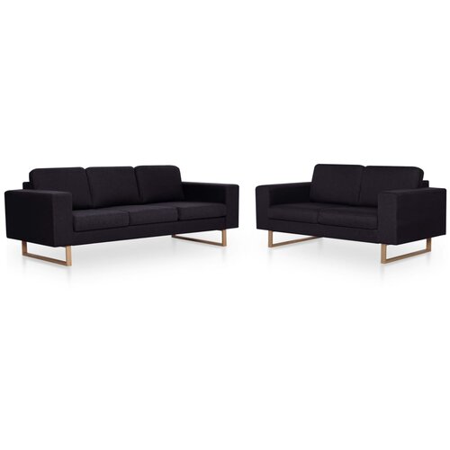 Maison Chic Sedežna garnitura - kavč 2-delna blago črna, (21728430) Cene