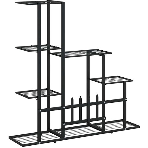  Stalak za cvijeće 94,5 x 25 x 88 cm crni metalni Slike
