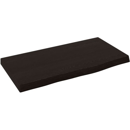  Zidna polica tamnosmeđa 40x20x2 cm od obrađene hrastovine Slike