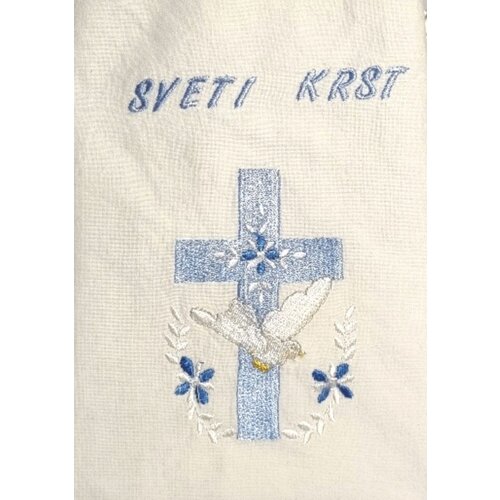  KRSTNI PRTIČEK s križcem in golobčkom - moder KRSPRT 05 Slike