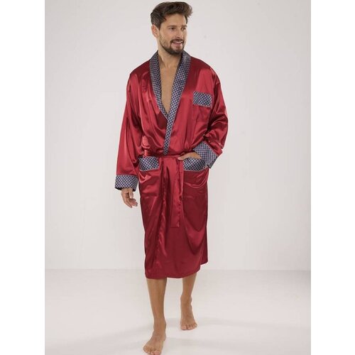 De Lafense Men's bathrobe 940 Satin M-4XL burgundy 069 Cene