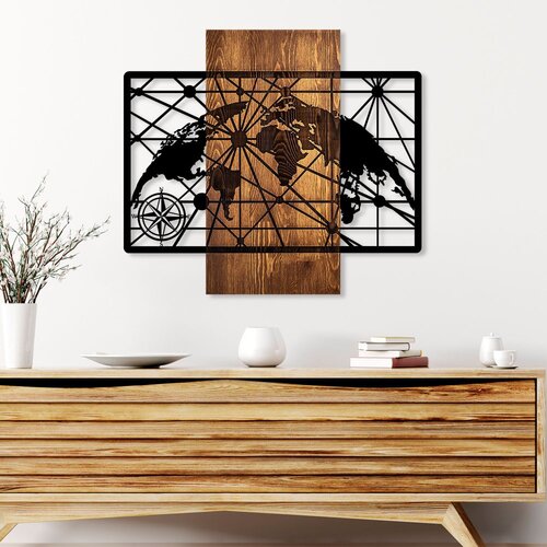 Wallity Zidna dekoracija World Map 5-M, 57 x 64 cm, Smeđa Cene