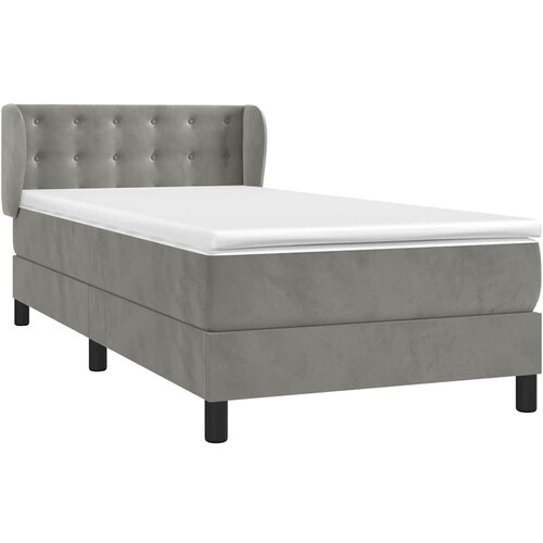 Box spring krevet s madracem svjetlosivi 90x190 cm bar&amp;scaron;unasti Slike