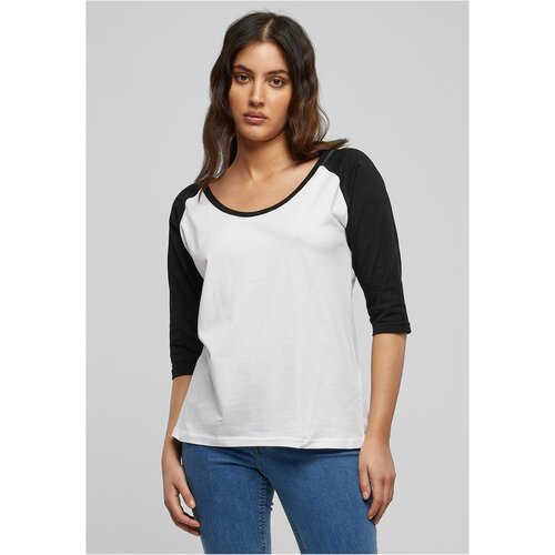 Urban Classics Women&amp;#039;s 3/4 contrast raglan t-shirt wht/blk Slike