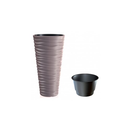 Plastična saksija plastična sand slim 40X75CM moka sa uloškom pr DPSA400-7529U Slike