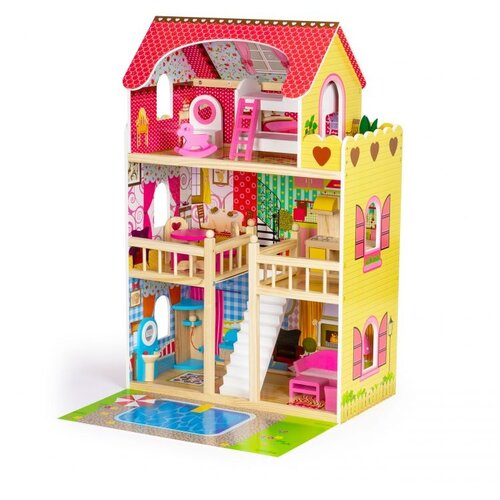 ECO TOYS drvena kućica sa bazenom i rasvetom Cene