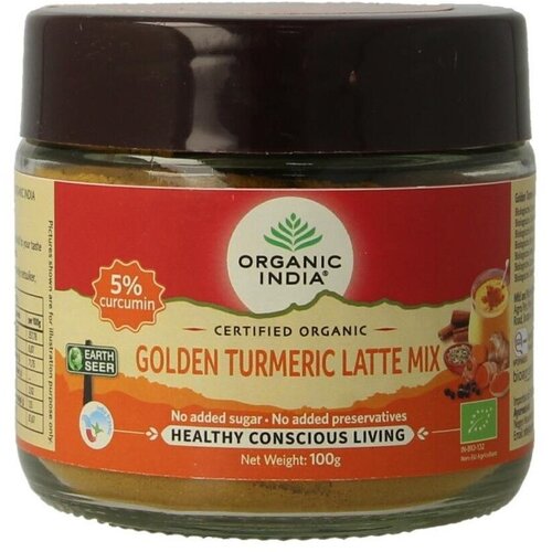 Organic India Organska sme&amp;scaron;a za prirpremu Zlatnog mleka za 40 napitaka, 100g Slike