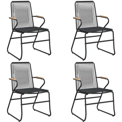 VidaXL 5-dijelni vrtni blagovaonski set od PVC ratana crni Slike