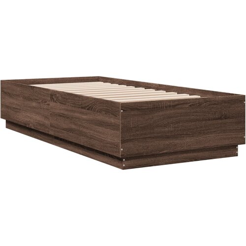  Okvir za krevet s LED svjetlima boja hrasta 90 x 200 cm drveni Slike