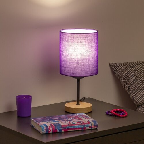  Brilagi - Stona lampa NUBILA WOOD 1xE27/25W/230V hrast/ljubičasta Slike