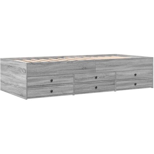 VidaXL Dnevni krevet s ladicama boja sivog hrasta 90 x 190 cm drveni Slike