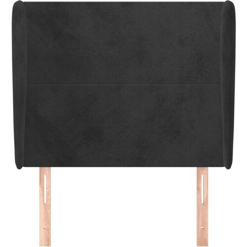  Uzglavlje s u&amp;scaron;ima crni 103x23x118/128 cm bar&amp;scaron;unasti Slike