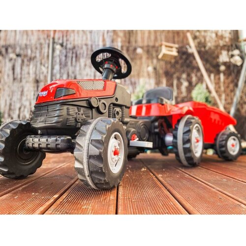Woopie traktor na pedale s prikolicom GoTrack MAXI - crveni Slike