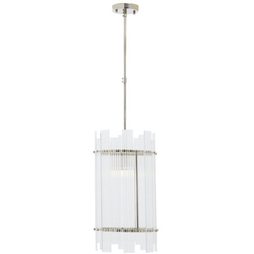 Premier Housewares Kovinska viseča svetilka v srebrni barvi s steklenim senčilom &amp;oslash; 27 cm Ritz &amp;ndash; Slike