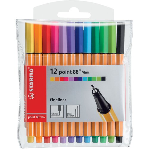 Stabilo Fineliner point 88 Mini, 18 plastični kovček, (21655436) Slike