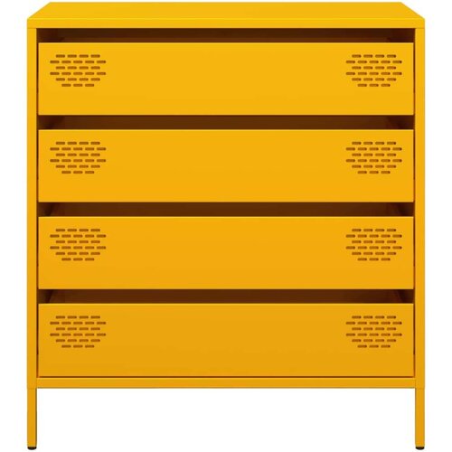 VidaXL Komoda gorčično rumena 68x39x73,5 cm hladno valjano jeklo Slike