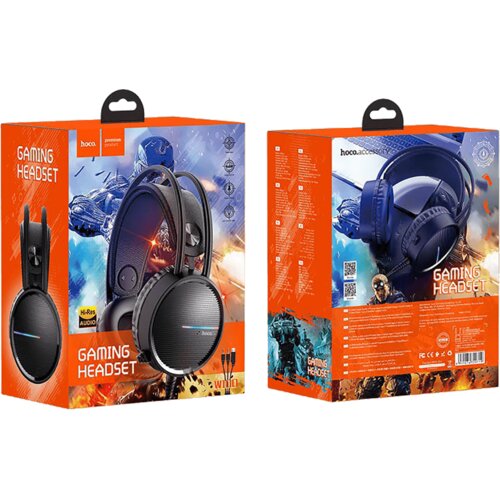 Hoco. slu&amp;scaron;alice sa mikrofonom, gaming, dužina kabela 2.4 met, crna &amp;ndash; W100 Touring Slike