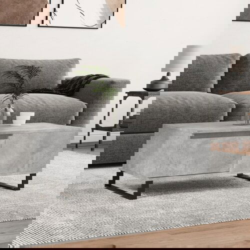 vidaXL Klubska mizica betonsko siva 90x50x36,5 cm inženirski les Cene